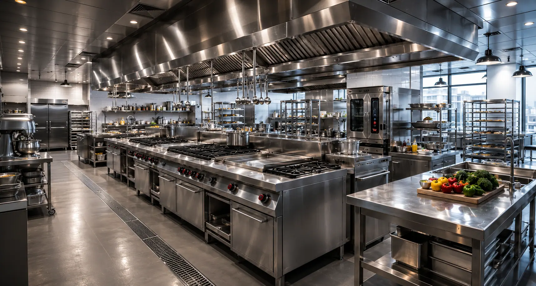 A complete commercial kitchen delivered by Veecos