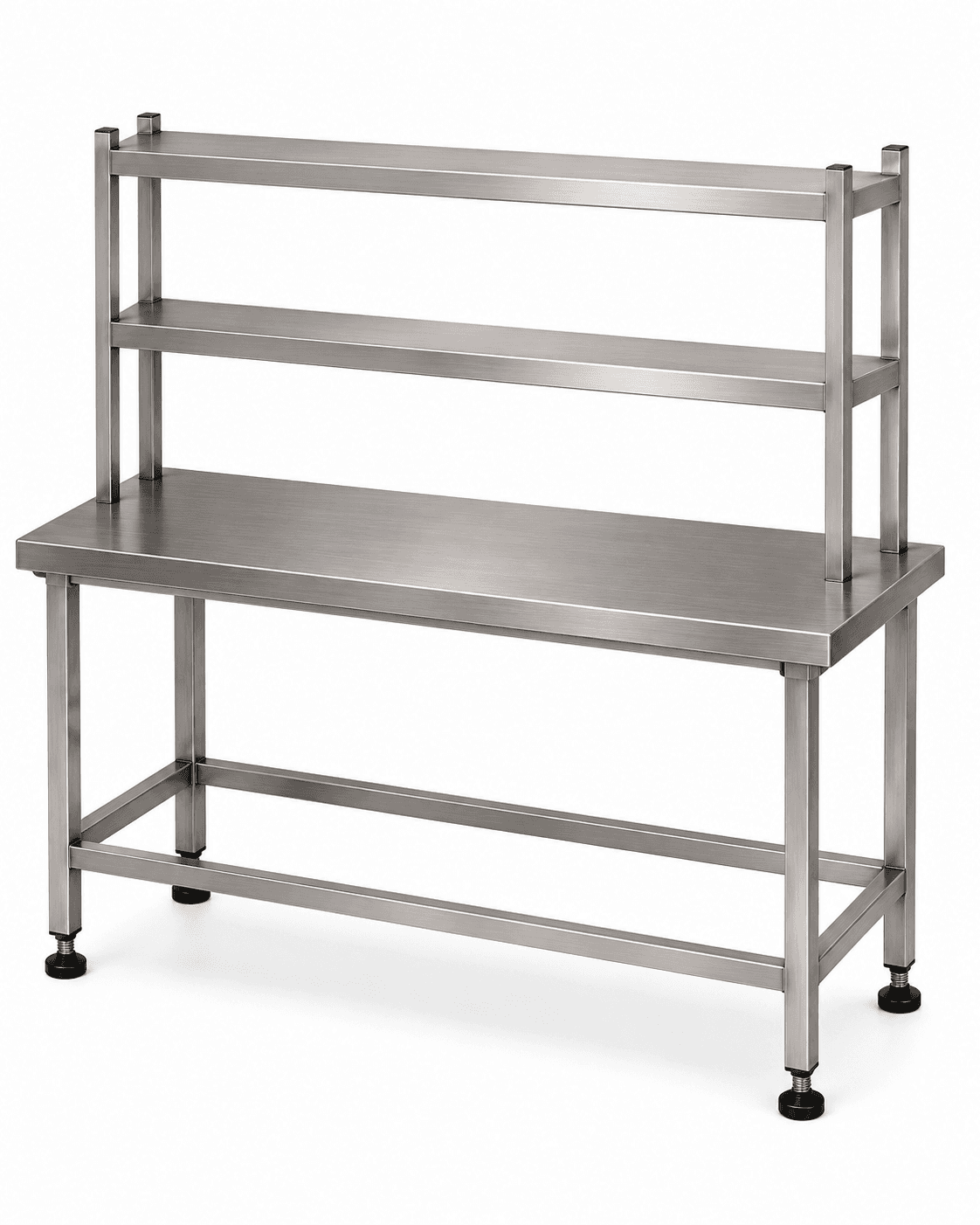 WORK TABLE WITH 2 OVERHEAD SHELVES — commercial kitchen equipment by Veecos, Visakhapatnam (Vizag)