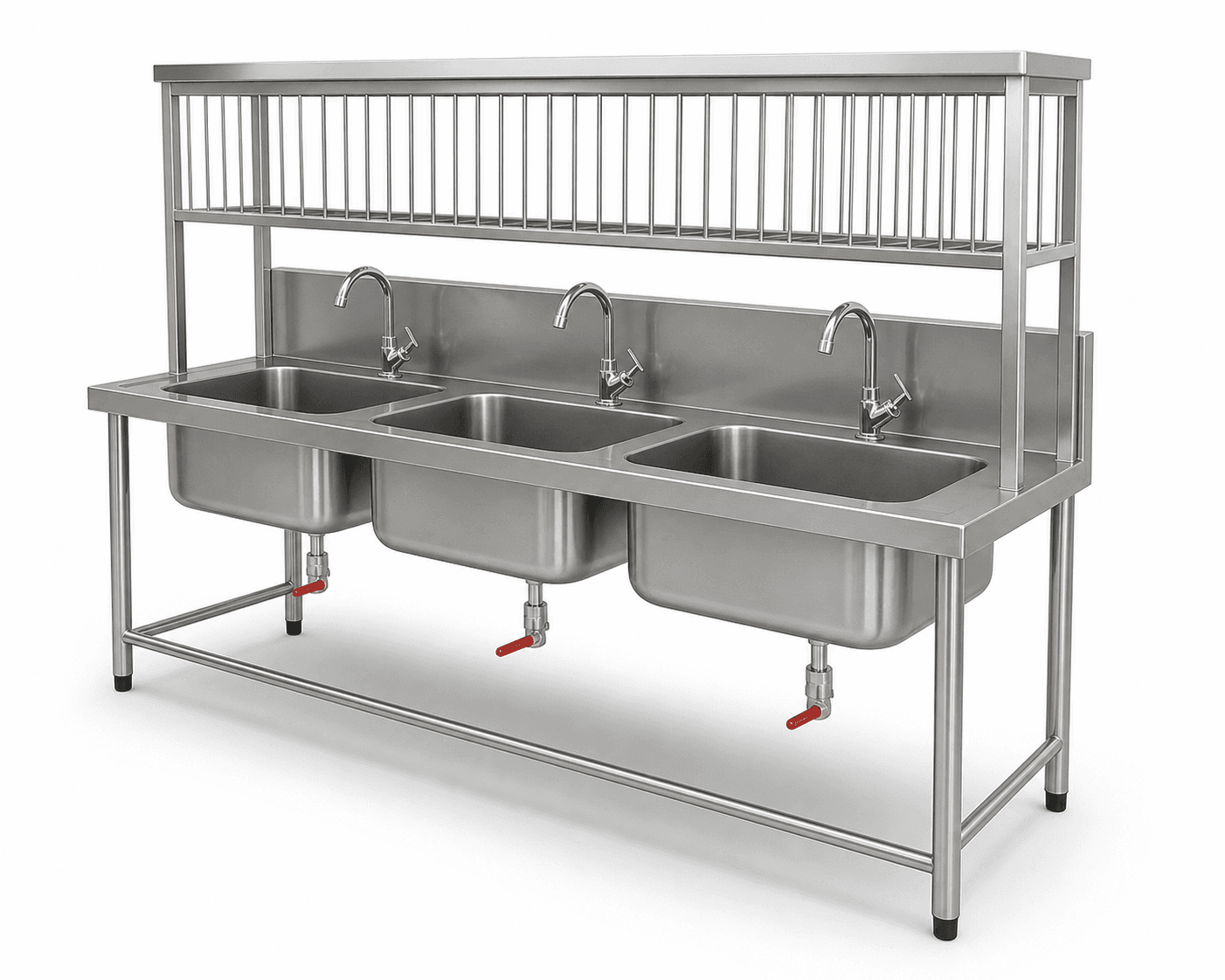3 SINK UNIT WITH POT RACK — commercial kitchen equipment by Veecos, Visakhapatnam (Vizag)